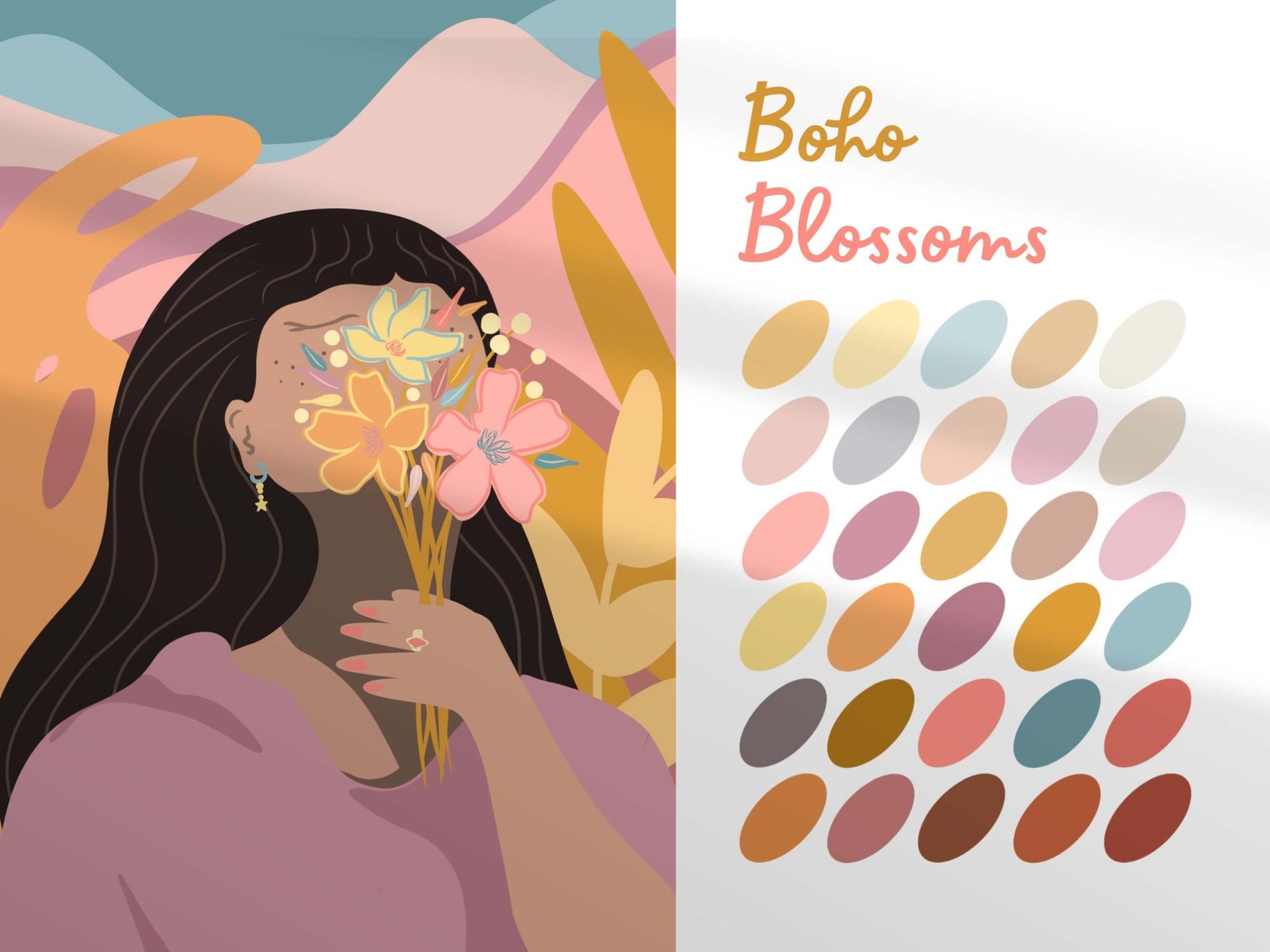Boho Procreate Colour Palette & Illustration - Image 2