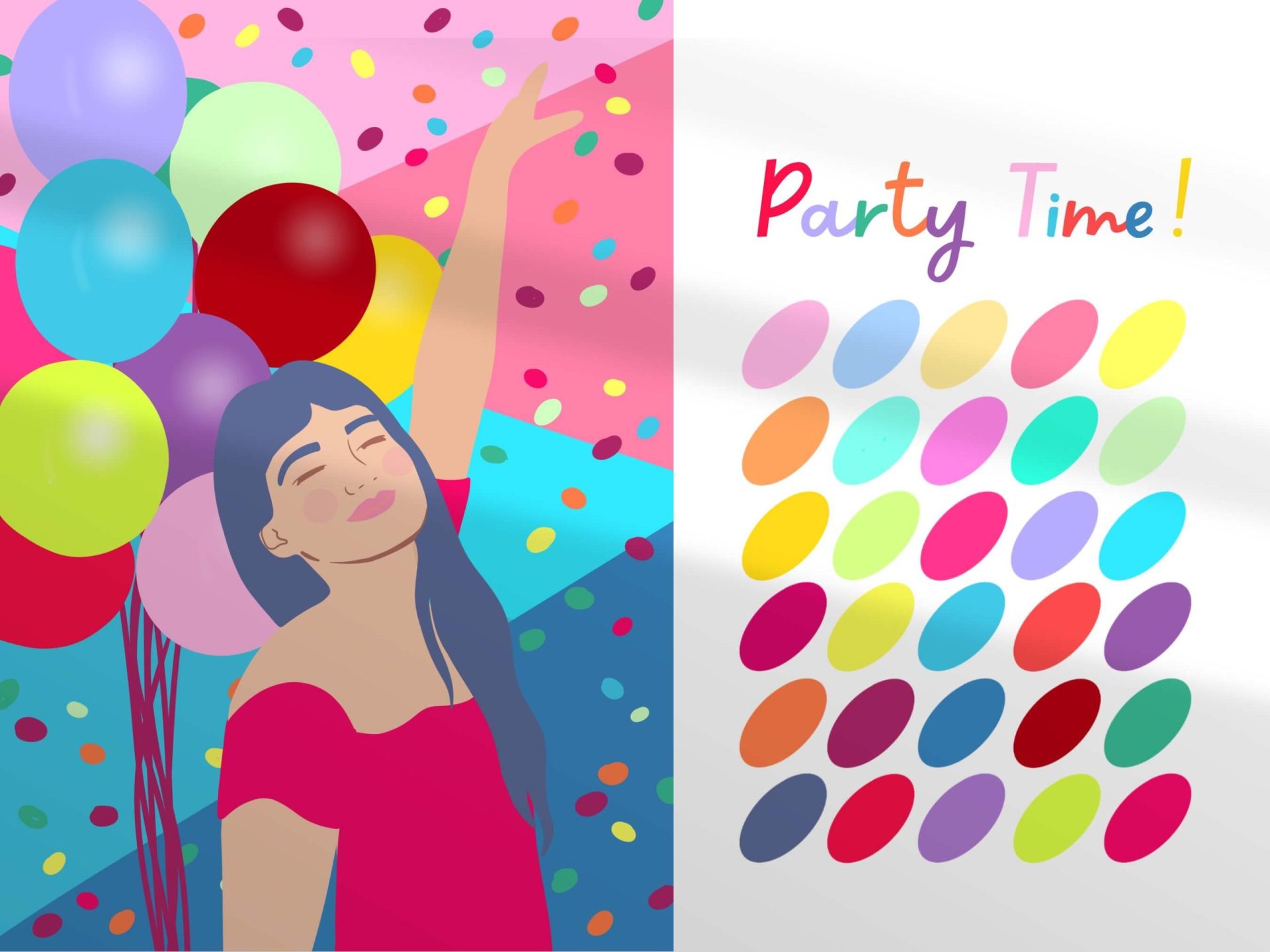 Bright Party Colour Palette & Illustration - Image 2